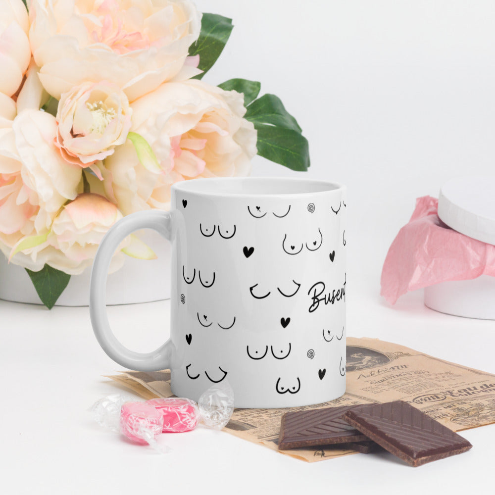 Keramiktasse „Busenfreundin“ (330 ml) - PlottaCarlotta